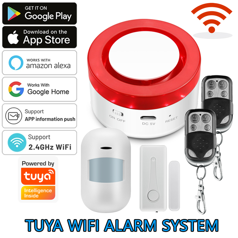 Smart Home Setup - WiFi Tuya Home Alarm System 120DB