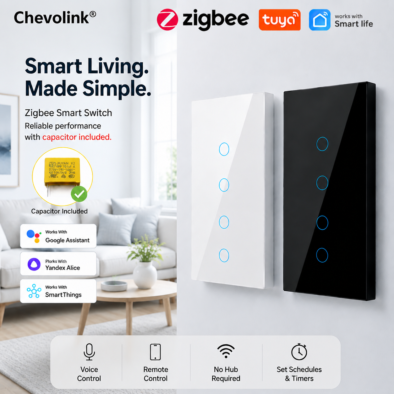 Tuya Smart Switch - Tuya Zigbee Smart Switch US Standard