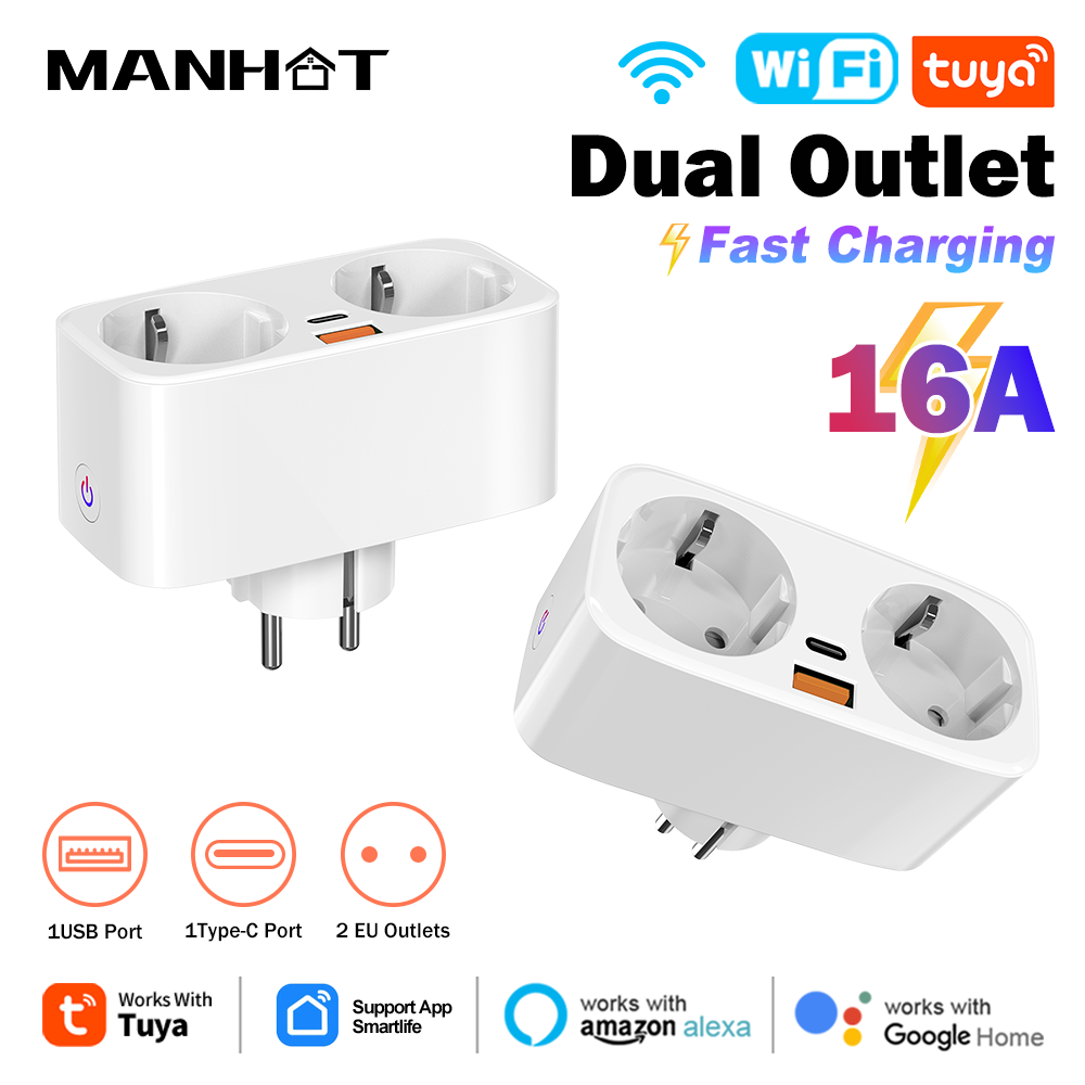 Smart Wall Socket - Tuya 16A WiFi Smart EU Plug