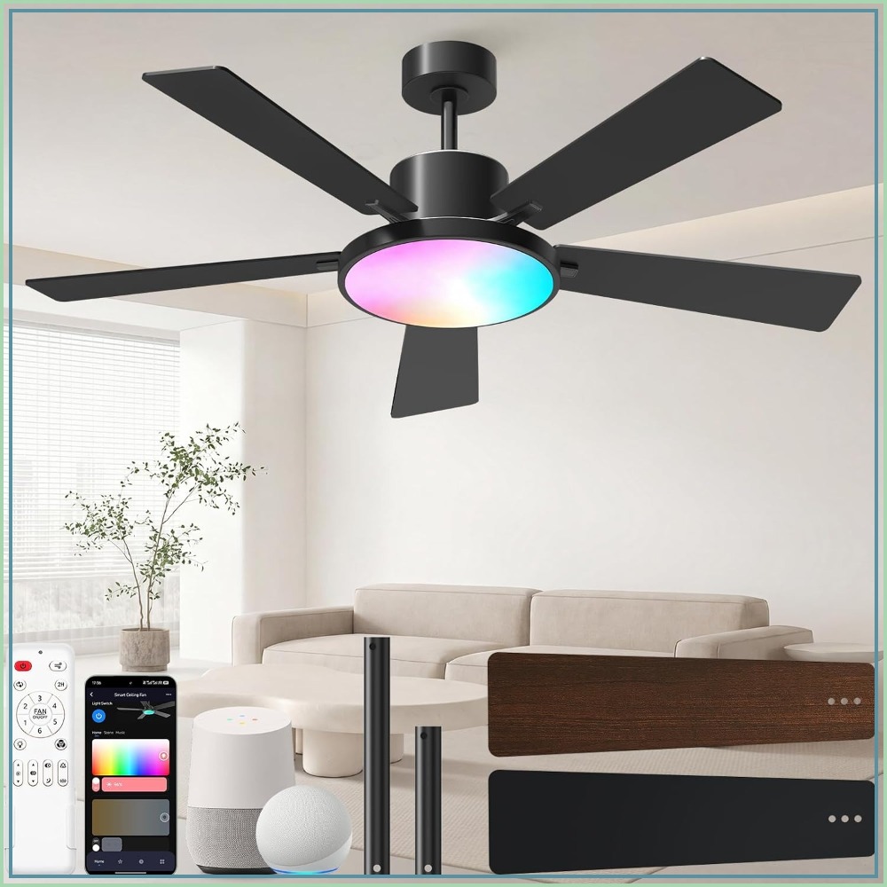 Smart Ceiling Fan - Smart Ceiling Fan with Lights, 52''