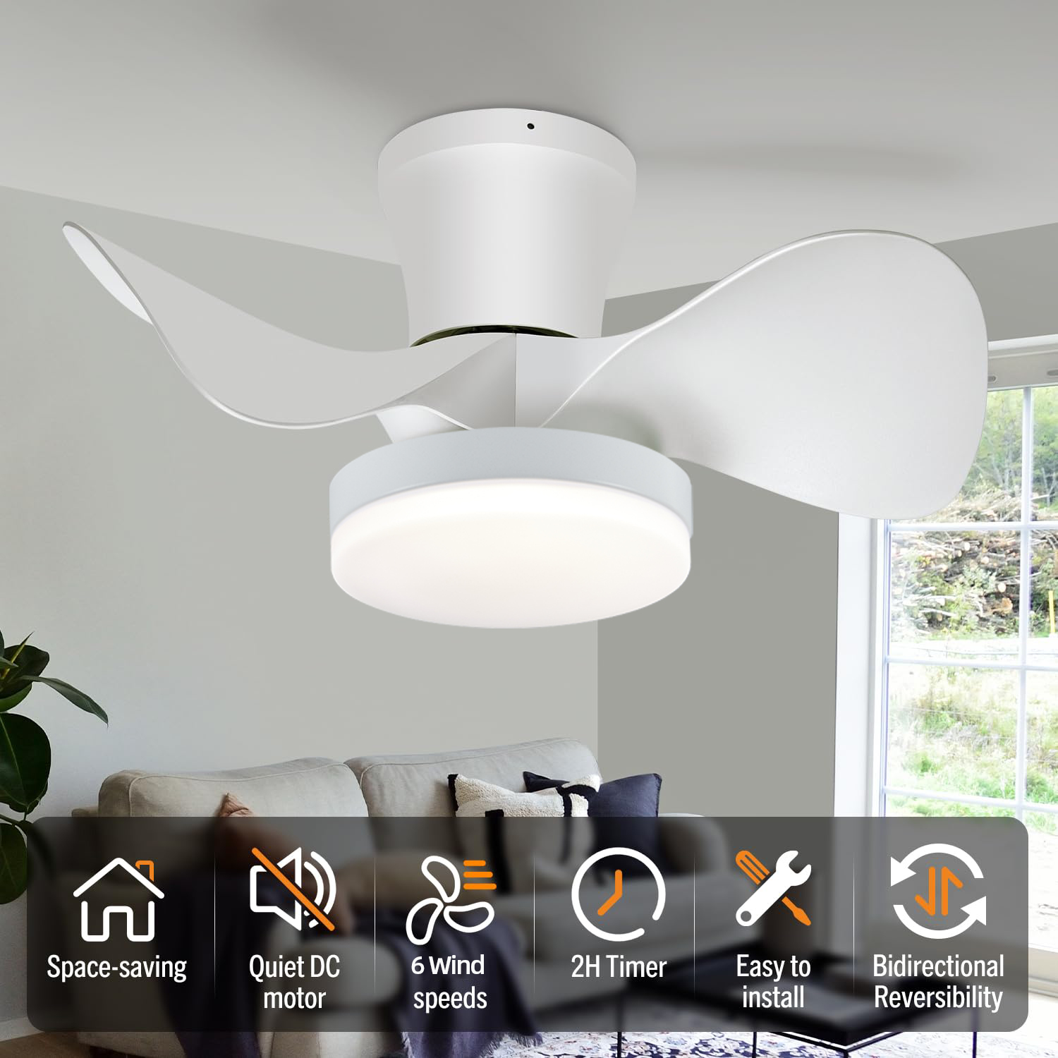 Smart Ceiling Fan - Jelena Ceiling Fan Lights Smart 3-blade