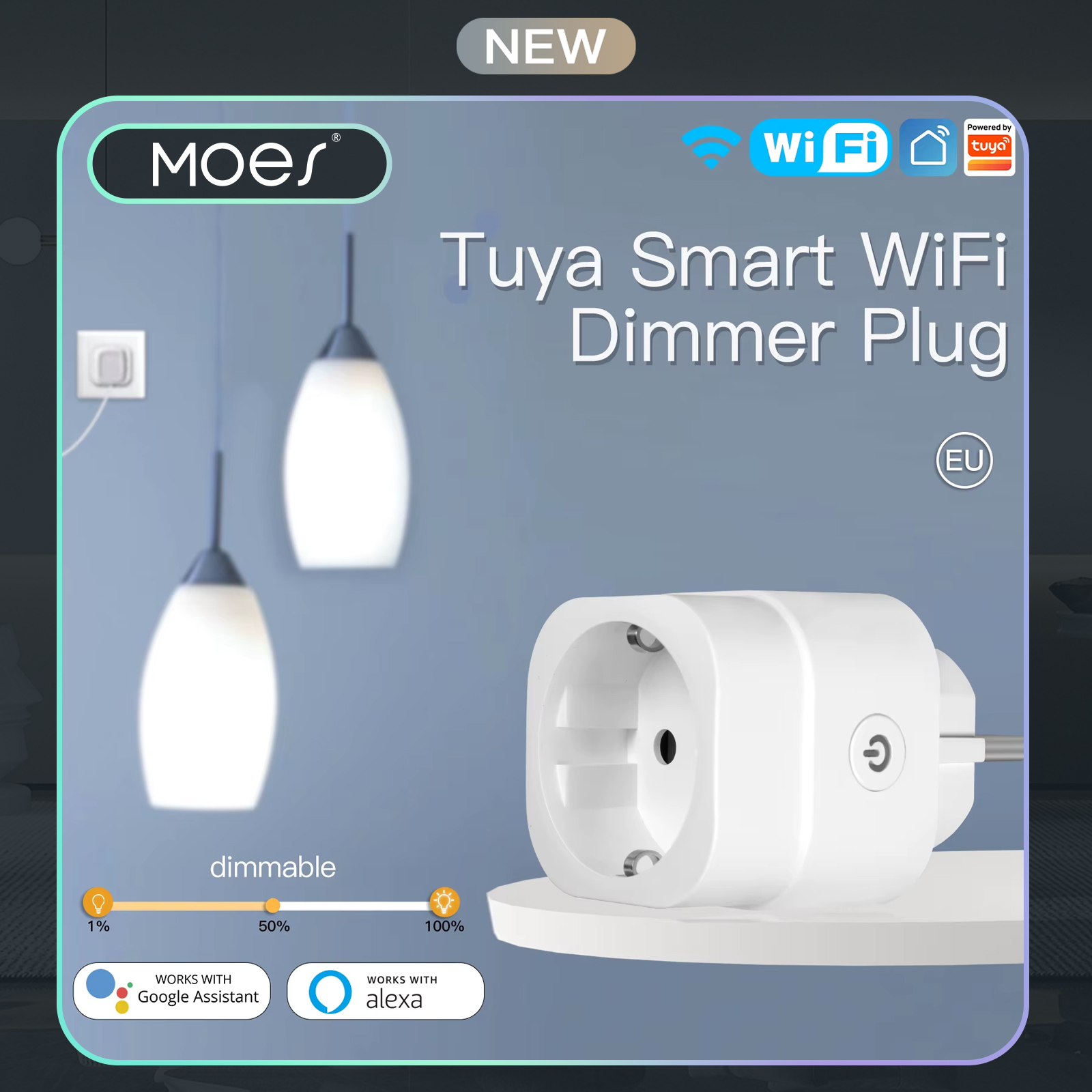 Smart Wall Socket - MOES Tuya WiFi Smart Plug Dimmable