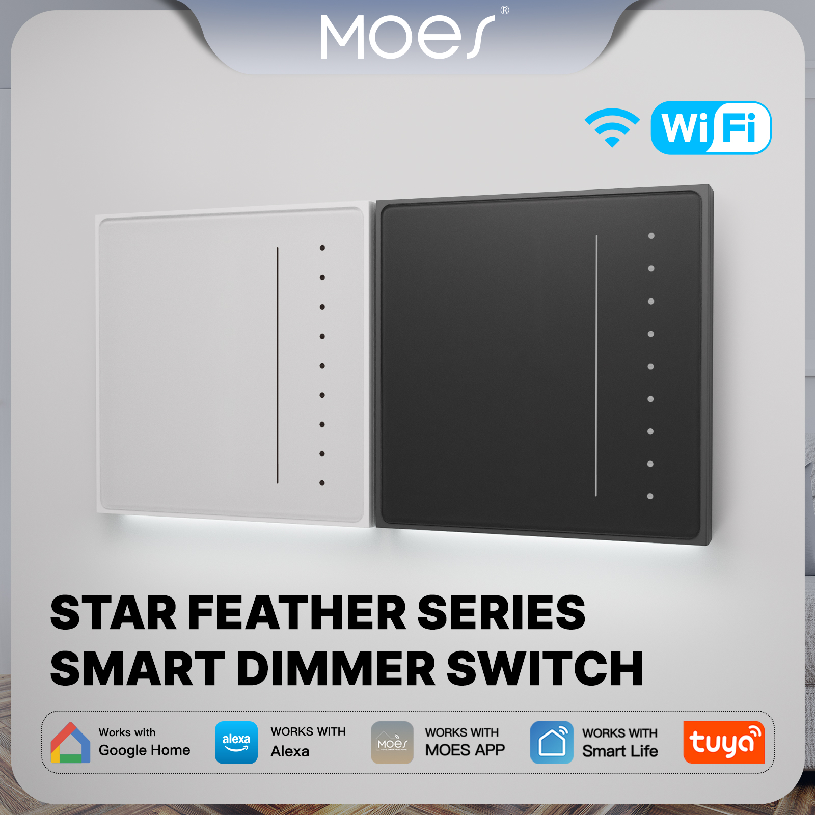 Tuya Smart Switch - MOES Tuya WiFi/Zigbee Star Feather Series
