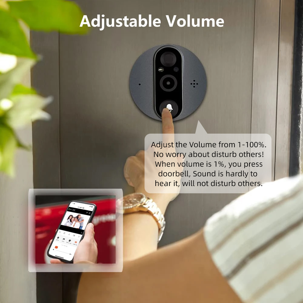 3MP WiFi Smart Tuya Peephole 5 - Smart Home Cctv Camera บทวิจารณ์และราคา