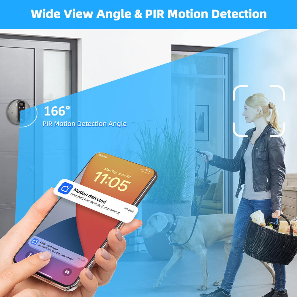 3MP WiFi Smart Tuya Peephole 5 - Smart Home Cctv Camera บทวิจารณ์และราคา