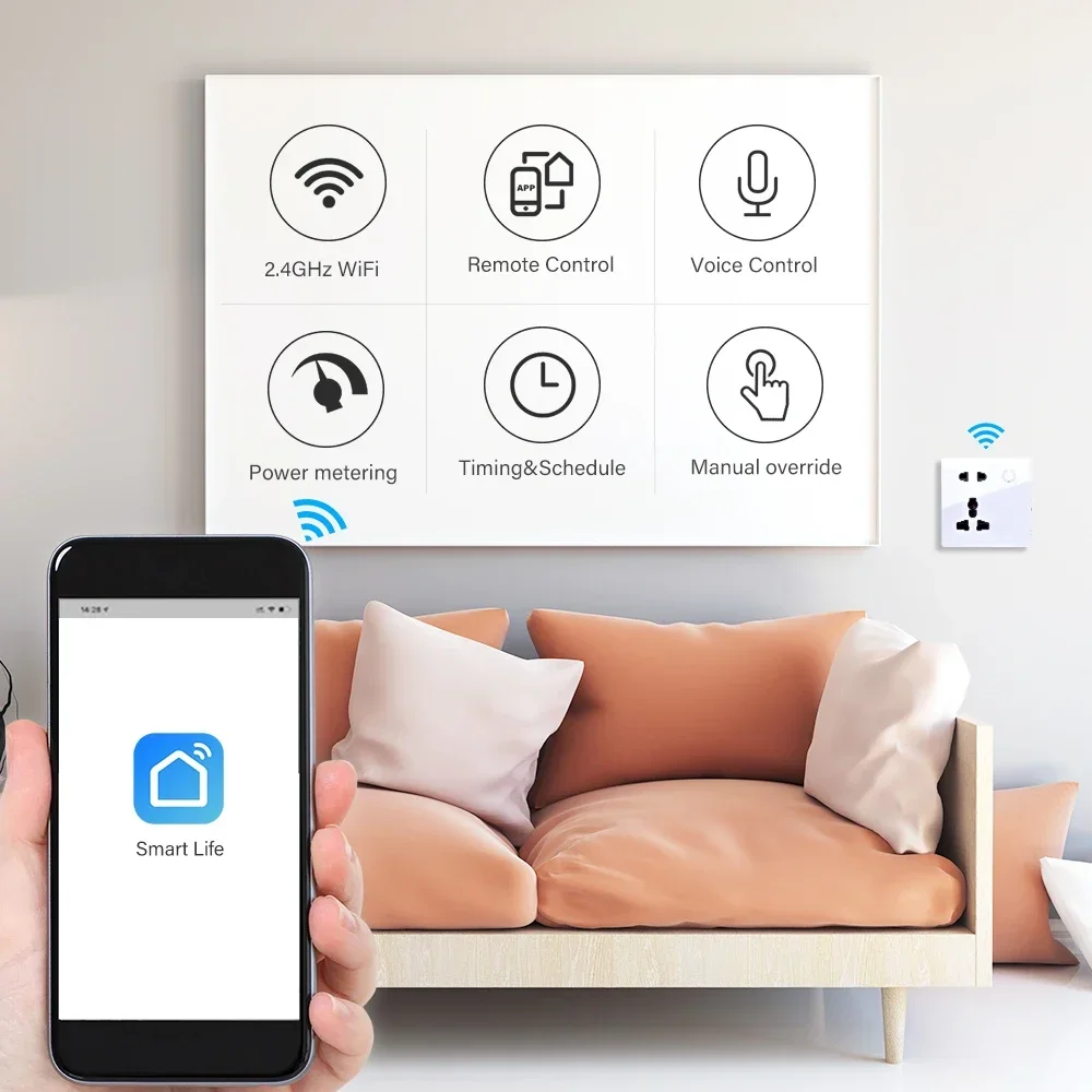 Customized Smart WiFi Wall Soc - Smart Wall Socket บทวิจารณ์และราคา
