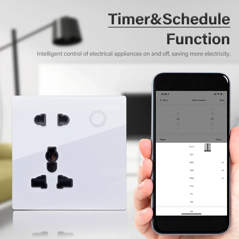 Customized Smart WiFi Wall Soc - Smart Wall Socket บทวิจารณ์และราคา