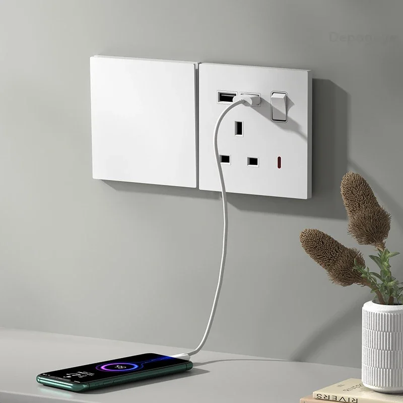 UK Standard Power Socket 13A Q - Smart Wall Socket บทวิจารณ์และราคา