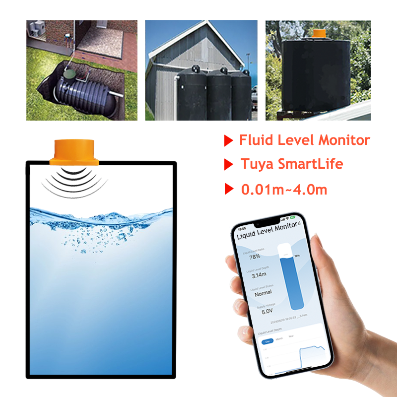 Tuya  APP Ultrasonic Water Tan - Smart Home Water Level Sensor บทวิจารณ์และราคา