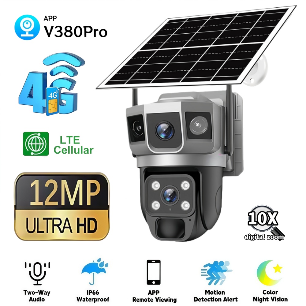 4G Camera Outdoor Solar Survei - Smart Home Cctv Camera บทวิจารณ์และราคา