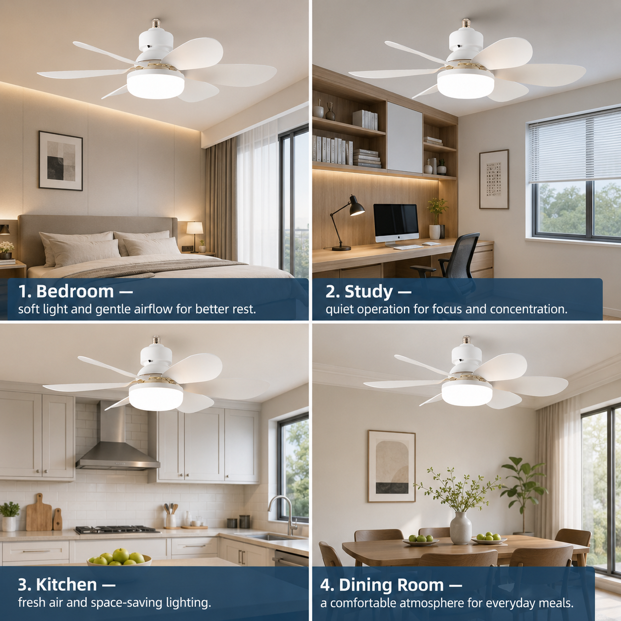 E27 base household silent ceil - Smart Ceiling Fan บทวิจารณ์และราคา