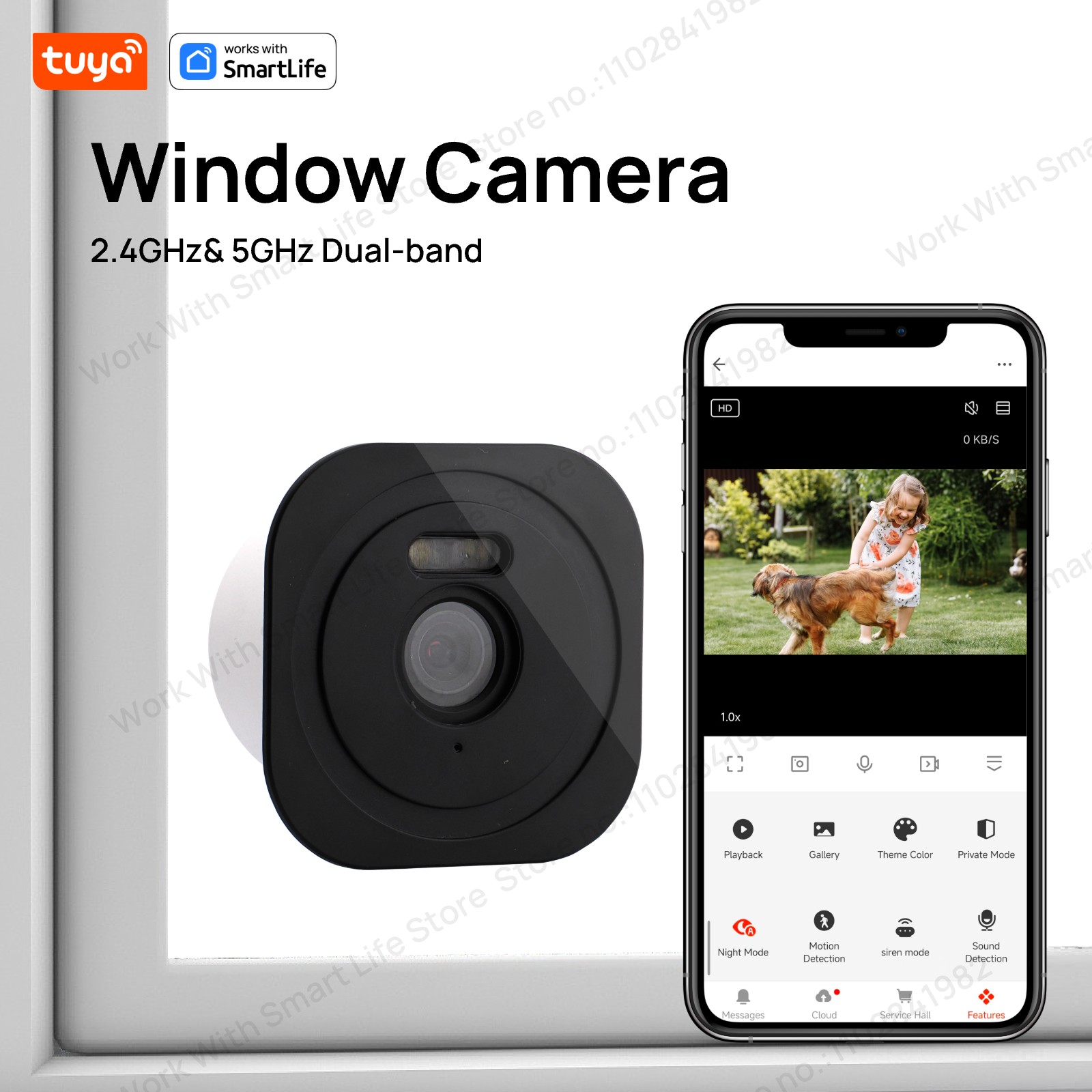 3MP 2K Tuya Window Camera,2.4G - Smart Home Cctv Camera บทวิจารณ์และราคา