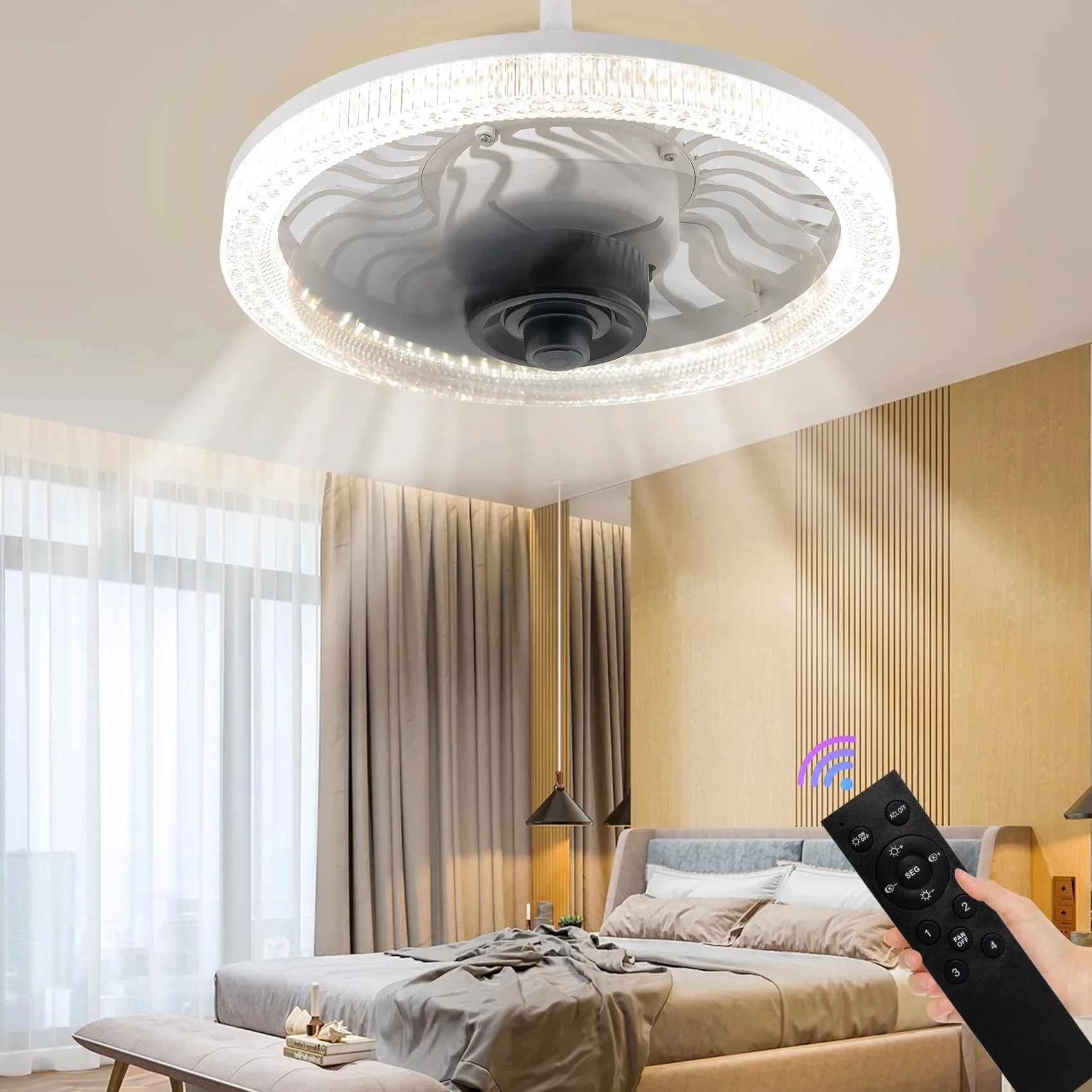 Smart LED Ceiling Fan Light wi - Smart Ceiling Fan บทวิจารณ์และราคา