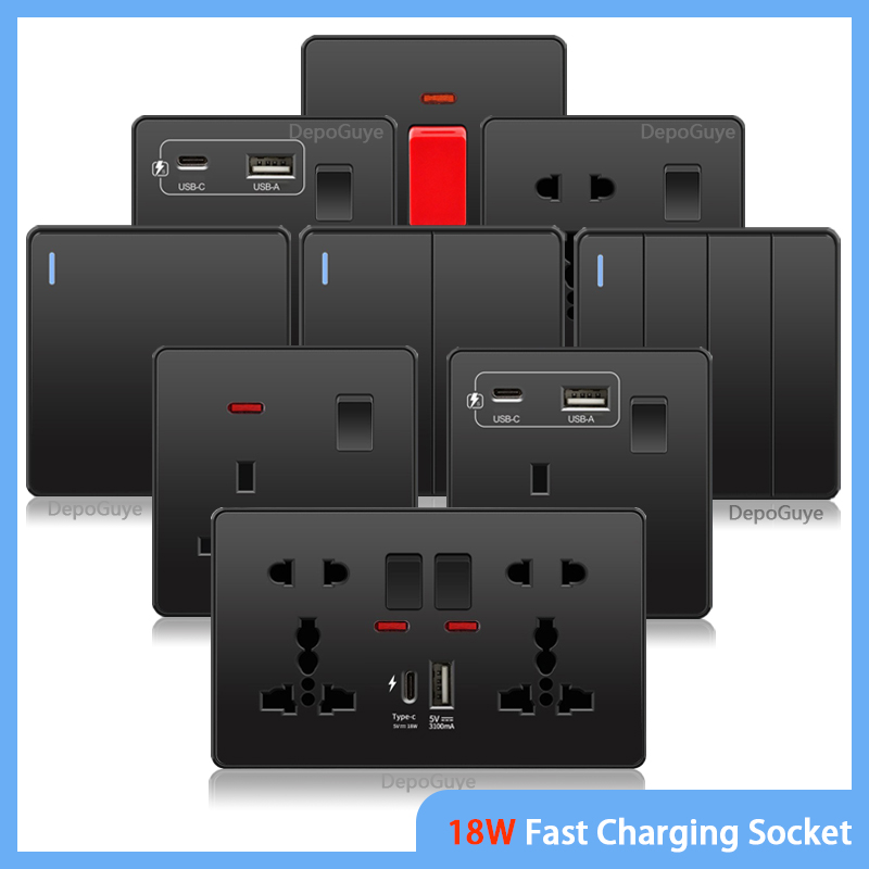 Universal Black USB Type-C 18W - Smart Wall Socket บทวิจารณ์และราคา