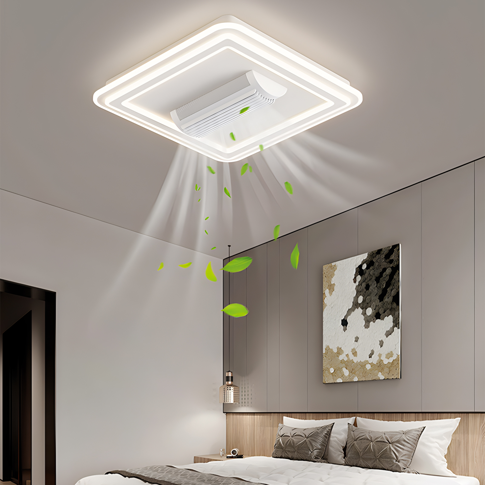 Modern Ceiling Fan with Light  - Smart Home Ventilation บทวิจารณ์และราคา