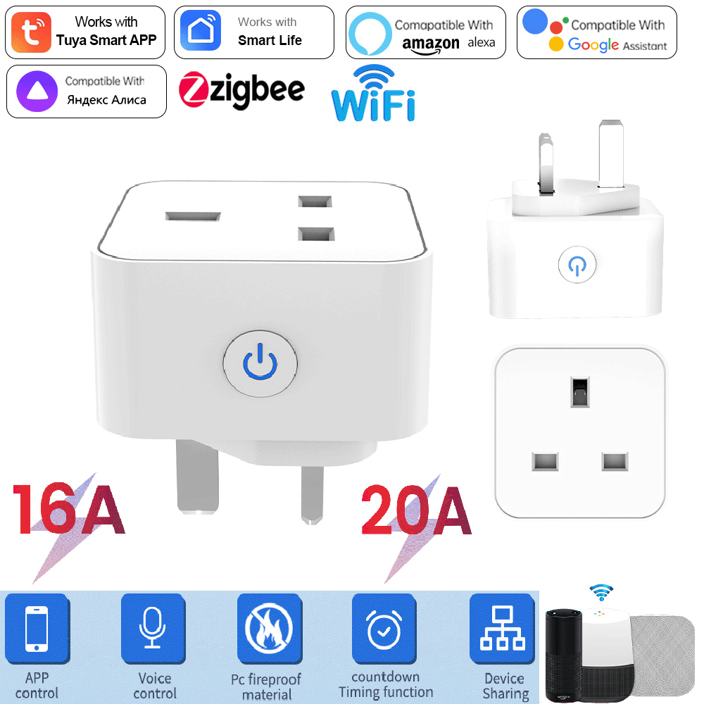 Tuya Smart Socket 16A/20A WiFi - Smart Wall Socket บทวิจารณ์และราคา