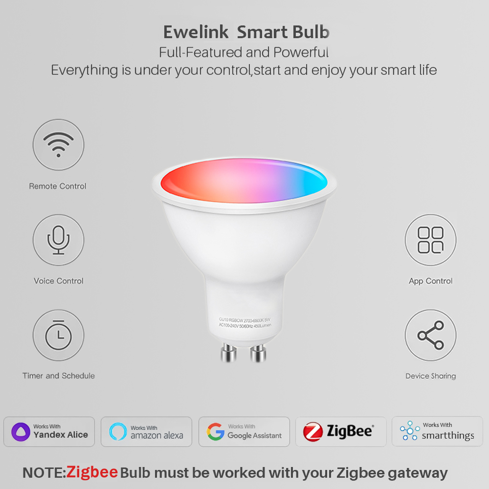 Ewelink GU10 Zigbee LED Bulbs  - Smart Home Setup บทวิจารณ์และราคา