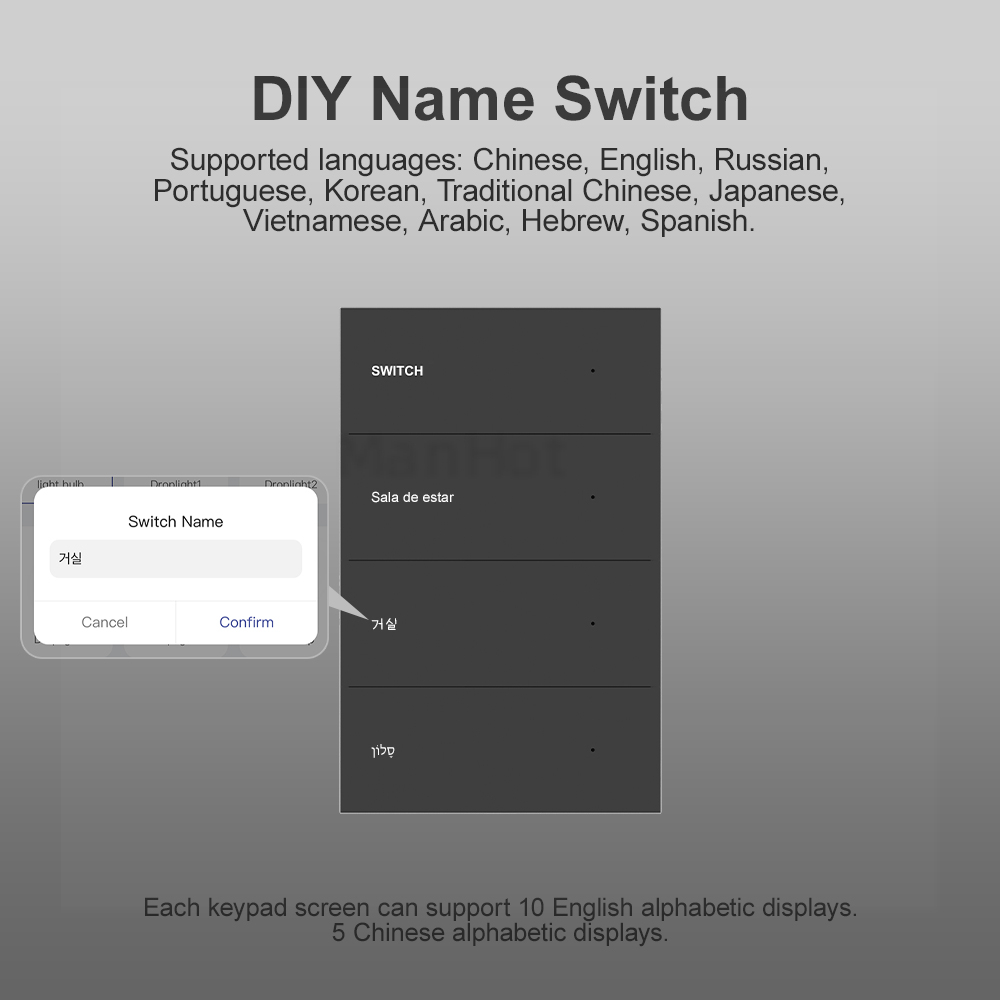 MANHOT WiFi Smart DIY Name Swi - Tuya Smart Switch บทวิจารณ์และราคา