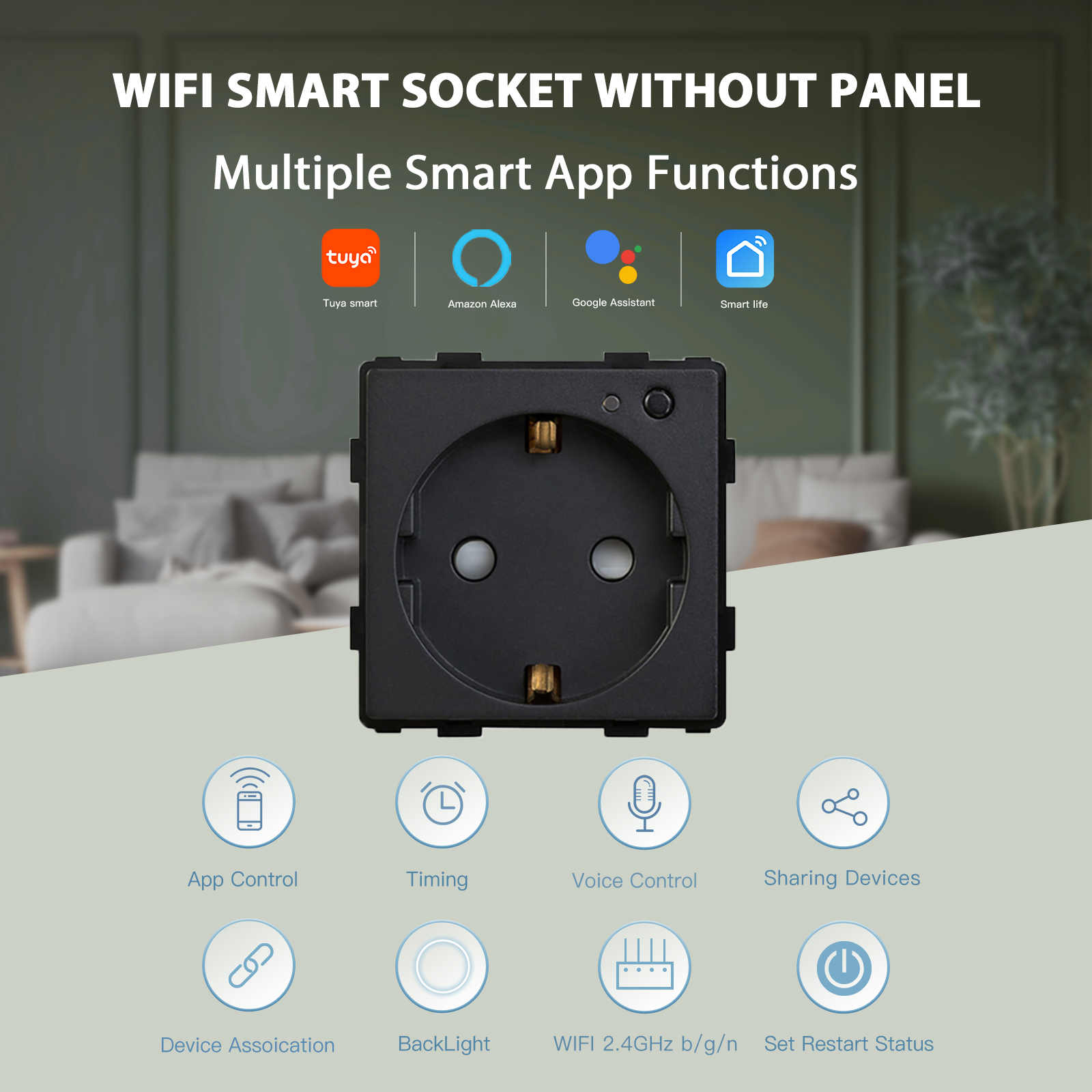 BSEED EU Stanndard Wifi Electr - Smart Wall Socket บทวิจารณ์และราคา