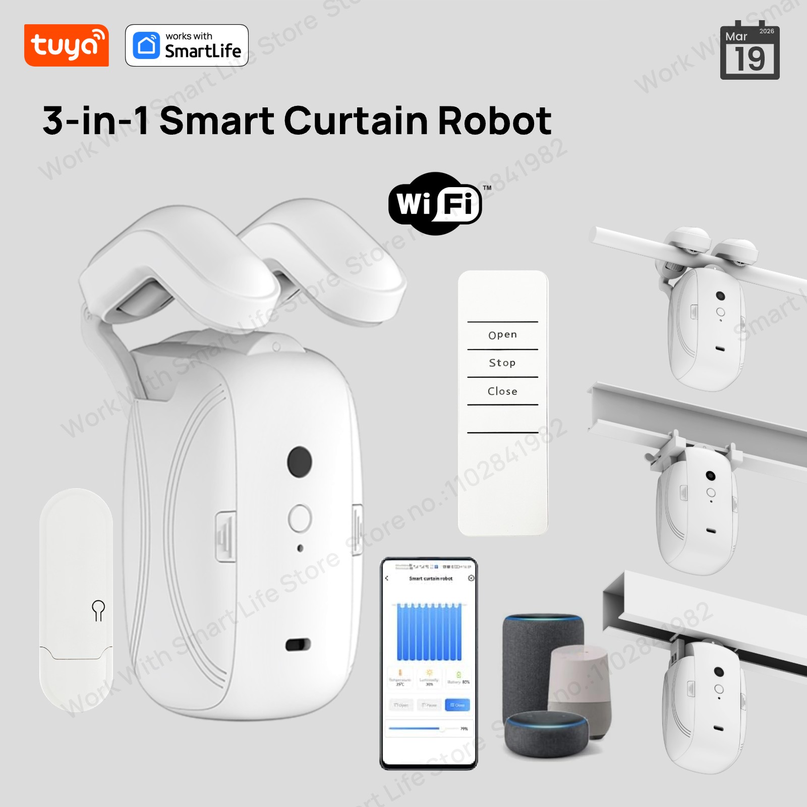 1/2PCS Tuya Smart WiFi Curtain - Smart Home Vimar บทวิจารณ์และราคา