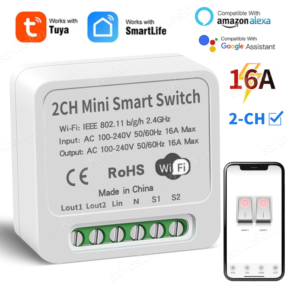 16A Tuya WiFi Smart Switch Mod - Tuya Smart Switch บทวิจารณ์และราคา