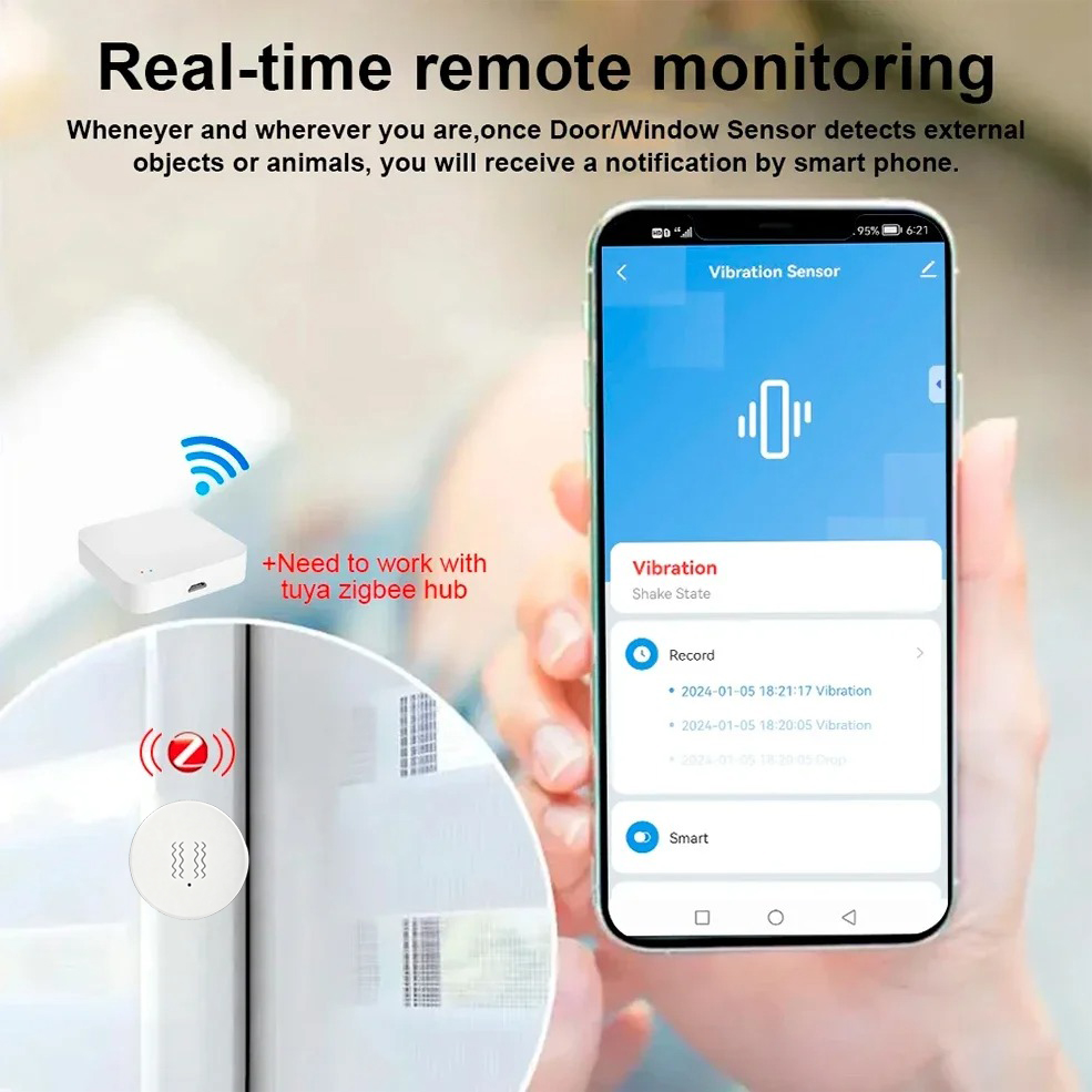Tuya ZigBee Smart Vibration &  - Smart Home Setup บทวิจารณ์และราคา