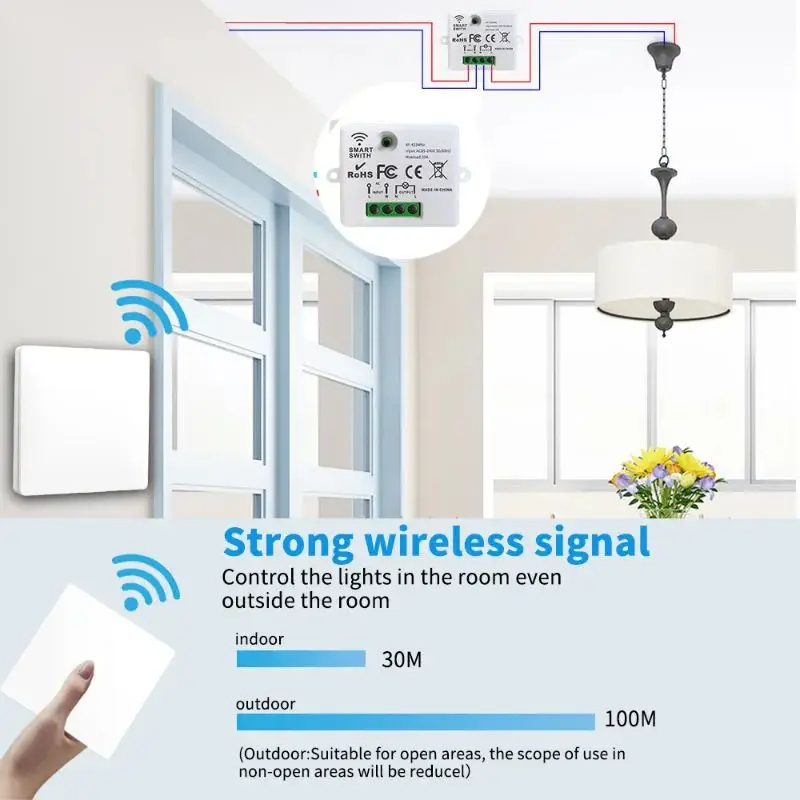 RF 433MHz Wireless Wall Switch - Smart Home Ventilation บทวิจารณ์และราคา