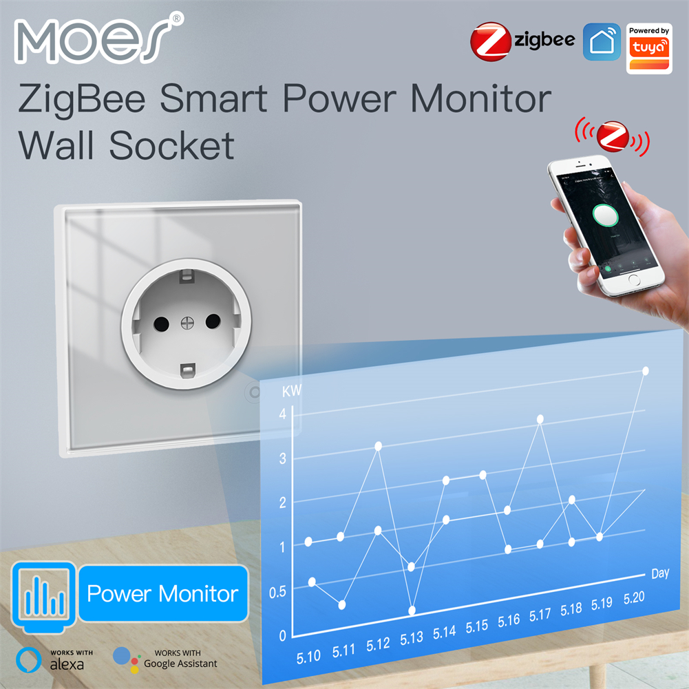 MOES ZigBee Smart Wall Socket, - Smart Wall Socket บทวิจารณ์และราคา