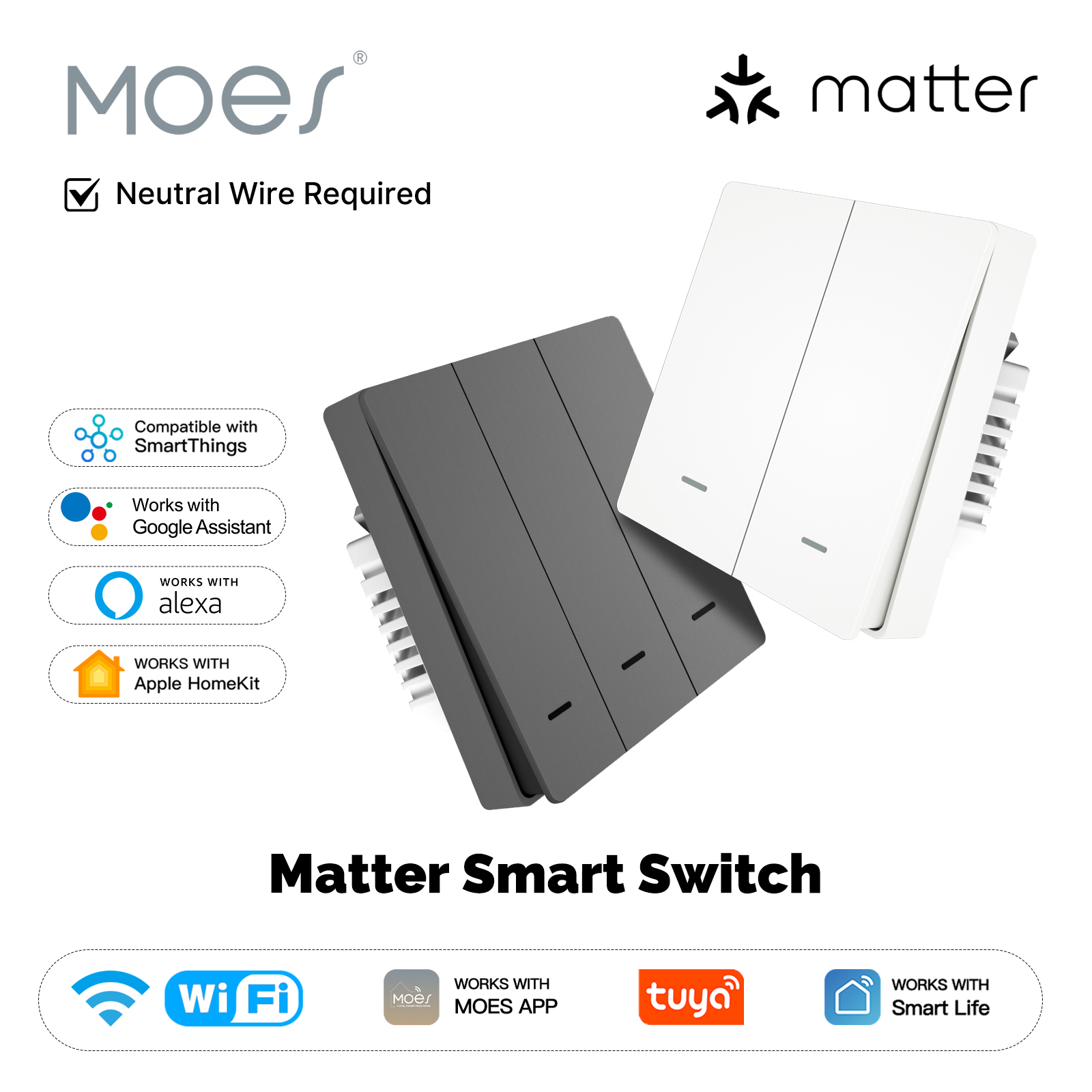 MOES Matter Tuya WiFi Smart Li - Tuya Smart Switch บทวิจารณ์และราคา