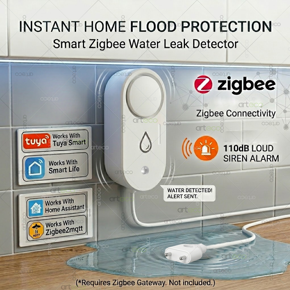 Zigbee Water Leak Detector Sma - Smart Home Green บทวิจารณ์และราคา