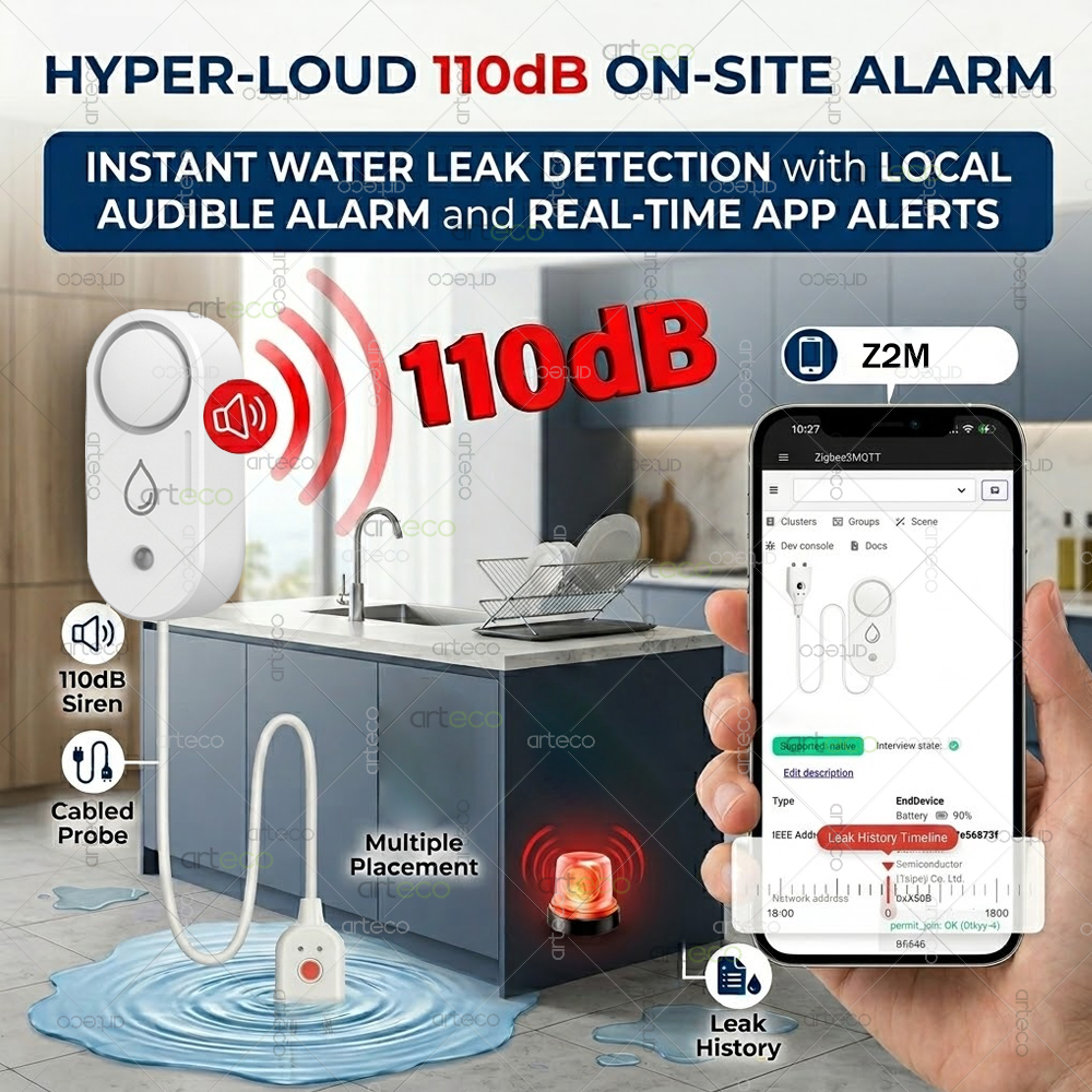 Zigbee Water Leak Detector Sma - Smart Home Green บทวิจารณ์และราคา