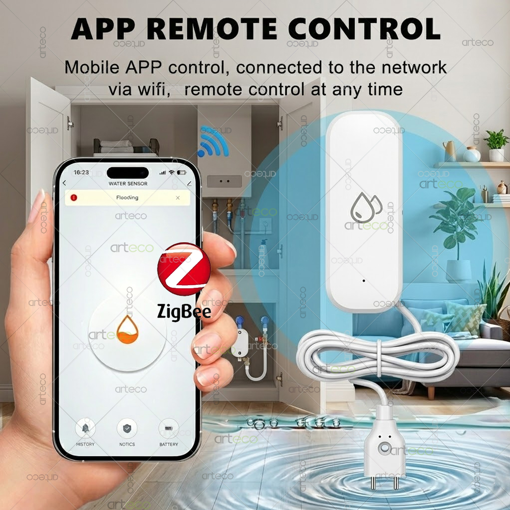 Zigbee Water Leak Detector Sma - Smart Home Green บทวิจารณ์และราคา