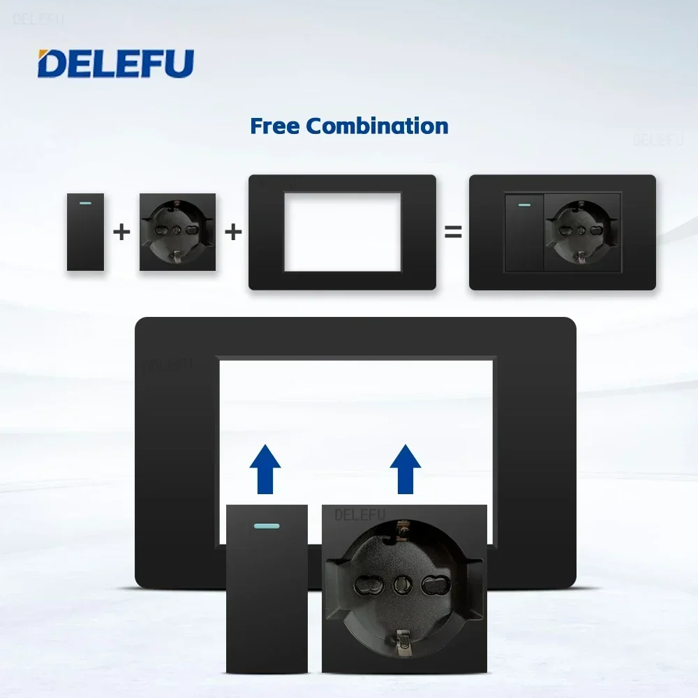 DELEFU Black Retardant PC Ital - Smart Wall Socket บทวิจารณ์และราคา