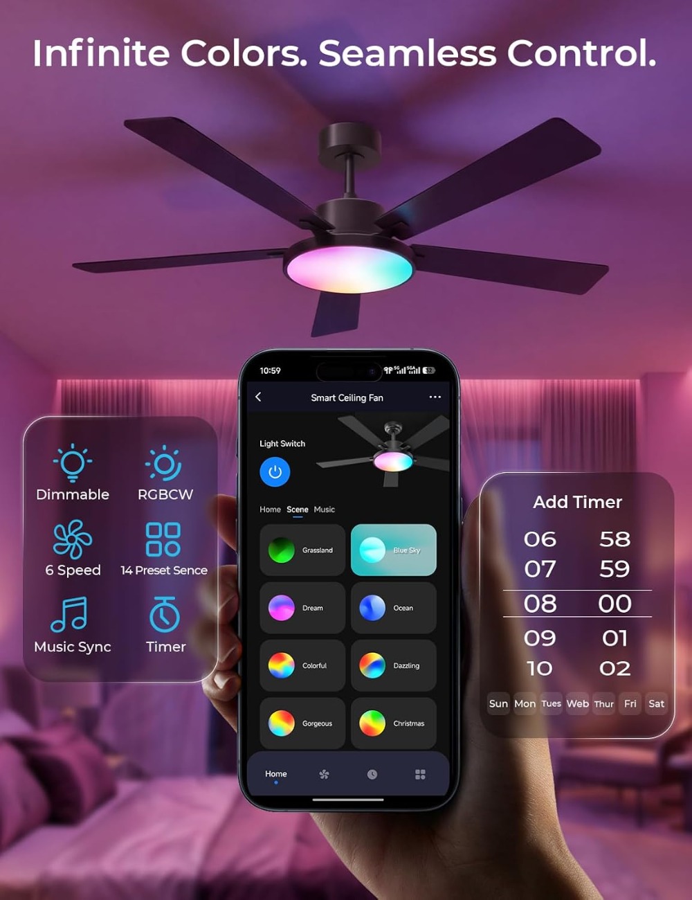 Smart Ceiling Fan with Lights, - Smart Ceiling Fan บทวิจารณ์และราคา