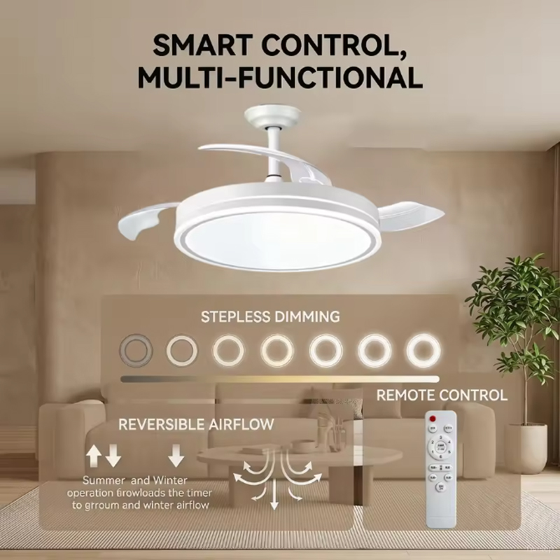 Smart Ceiling Fan with LED Lig - Smart Home Ventilation บทวิจารณ์และราคา