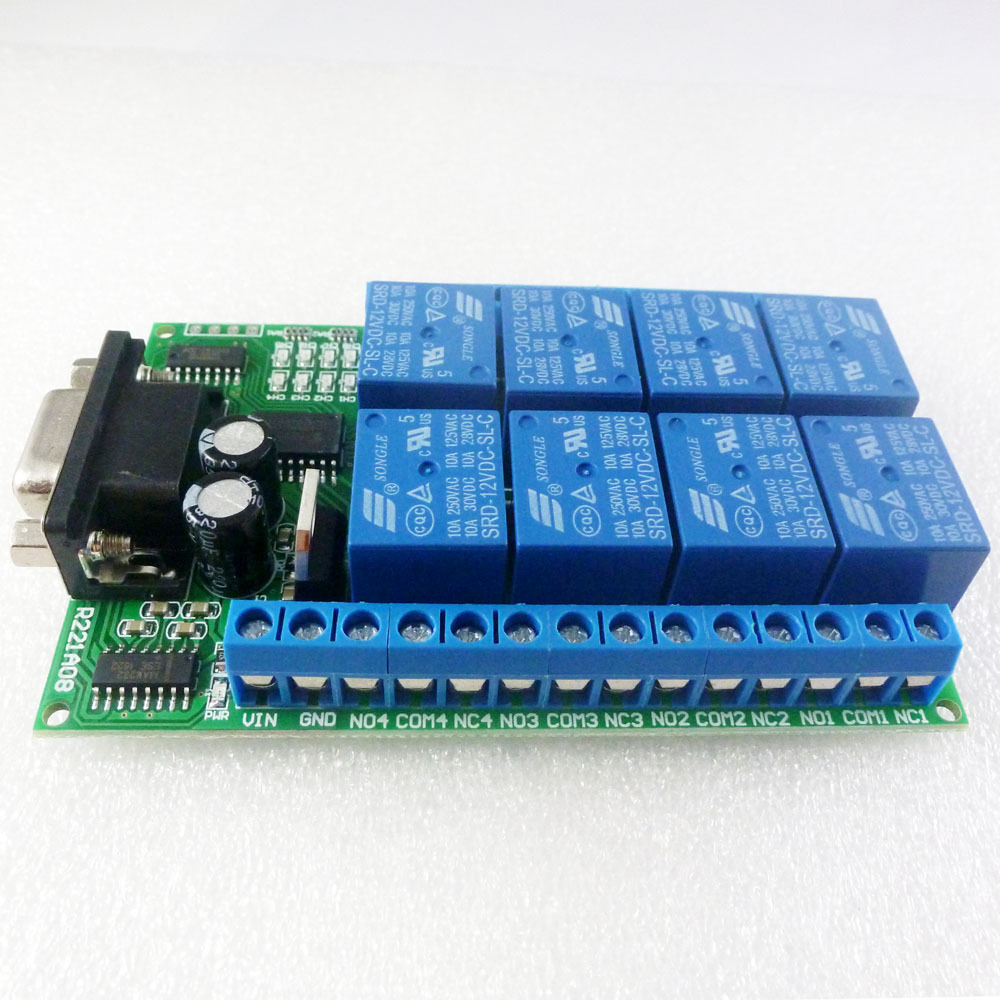 8 Channel DC 12V RS232 Relay B - Smart Home With Plc บทวิจารณ์และราคา