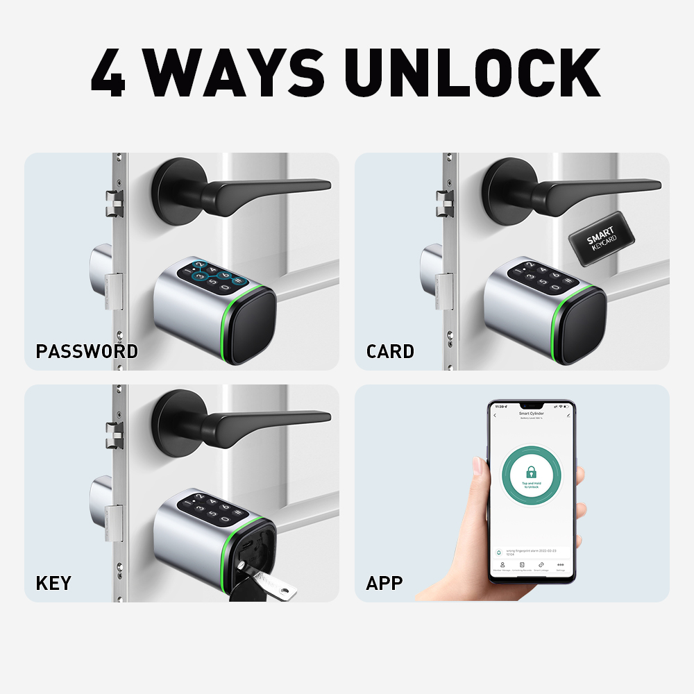 Smart Cylinder Lock Tuya 60-90 - Smart Home Website บทวิจารณ์และราคา