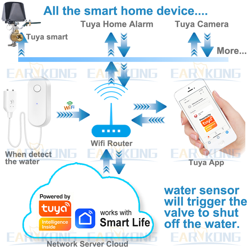 Tuya WiFi Smart Water Leak Sen - Smart Home Green บทวิจารณ์และราคา