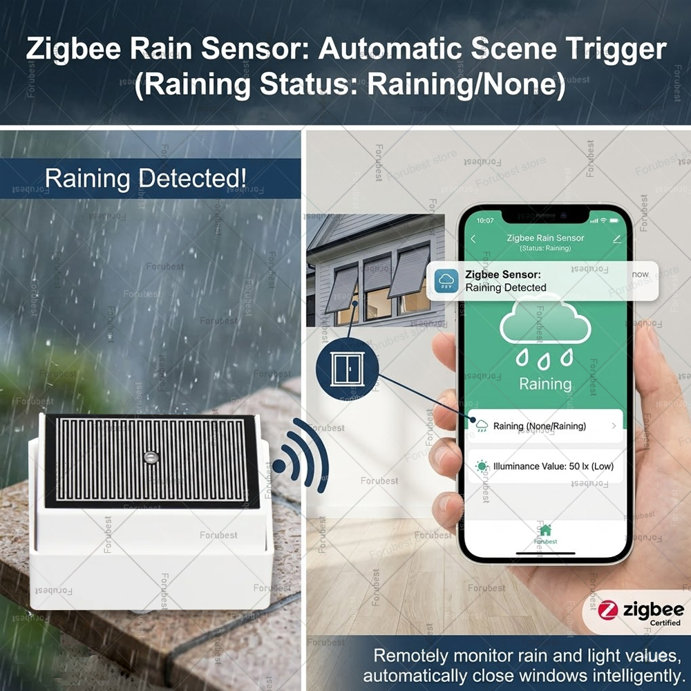 Zigbee Rain Sensor with Bright - Smart Home Green บทวิจารณ์และราคา
